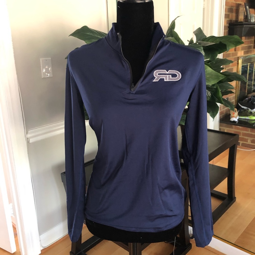 Navy Blue Quarter Zip Athletic Pullover